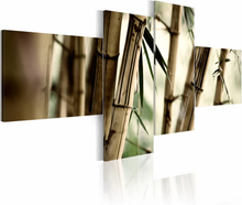 Schilderij - Bamboe als inspiratie , beige , 4 luik