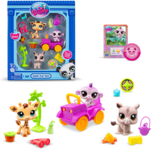 Littlest Pet Shop legesæt - Næsehorn, Giraf og Abe