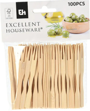 Excellent Houseware Bamboo Cocktail Forks 100 stk.