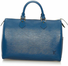 Blue Louis Vuitton Epi Speedy 30 Bag pre-eide