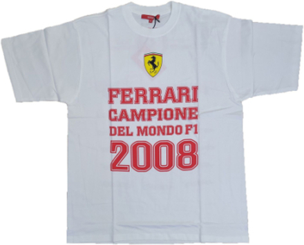 ferrari Herren Baumwoll-Shirt F-Weltmeister 2008 T-Shirt mit ferrari Auto Modellen 270012752 WHT Weiß