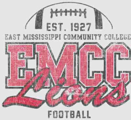 East Mississippi Community College Lions Distressed Men's T-Shirt - Grey - M