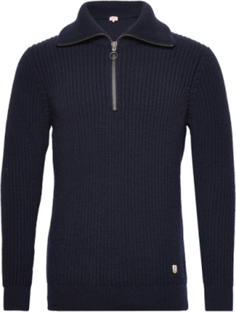 Sweater Zip-Up Collar Héritage Knitwear Half Zip Pullover Marineblå Armor Lux*Betinget Tilbud