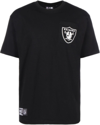 NEW ERA NFL New Las Vegas Raiders Box Logo Herren Baumwoll-Shirt trendiges Kurzarm-Shirt Oversized 12553287 Schwarz