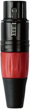 DAP XLR plug 3p female zwart met rode tule