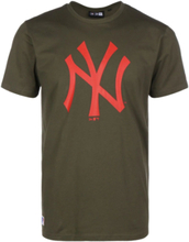 NEW ERA MLB New York Yankees Seasonal Team Logo Herren Baumwoll-Shirt trendiges Kurzarm-Shirt 12590905 Khaki