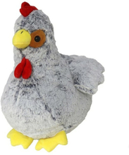 Pluche kip knuffel - 20 cm - grijs - boederijdieren kippen knuffels