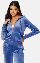 Juicy Couture Robertson Classic Velour Hoodie Grey Blue XS