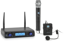 auna Pro UHF200C-2B 2 kanaler VHF-radiomikrofon-set mottagare 2xsändare/headset
