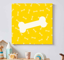 Canvas schilderij honden Schattige gele achtergrond hondenbot