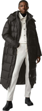 HUNTER Women's Intrepid Insulated Webbing Long Puffer Coat Hunter Logo Black Syntetfyllda parkas M