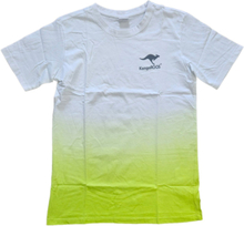 KangaROOS Jungen Baumwoll-Shirt T-Shirt mit großem Rücken-Print und Farbverlauf 72500356 Weiß/Limettengrün