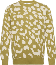 Sweater Mora Leopard Tops Knitwear Round Necks Green DEDICATED