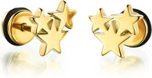 Örhänge "Gold Star" i Rostfritt stål med Guldplätering -Unisex