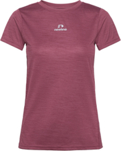"Nwlpace Melange Tee Woman Sport T-shirts & Tops Short-sleeved Pink Newline"