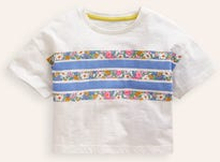 Lockeres T-Shirt Mädchen Boden, Florale Streifen