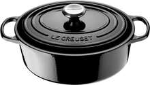 Le Creuset - Signature støpejernsgryte oval 27 cm 4,1L svart blank
