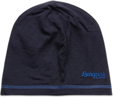 Bergans Wool Junior Beanie Navy Mel 50 Sport Headwear Hats Beanie Blue Bergans