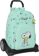 Skolväska med hjul Snoopy Groovy Grön 30 x 46 x 14 cm