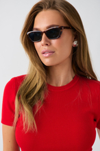 Gina Tricot - Slim cateye sunglasses - solglasögon - Brown - ONESIZE - Female