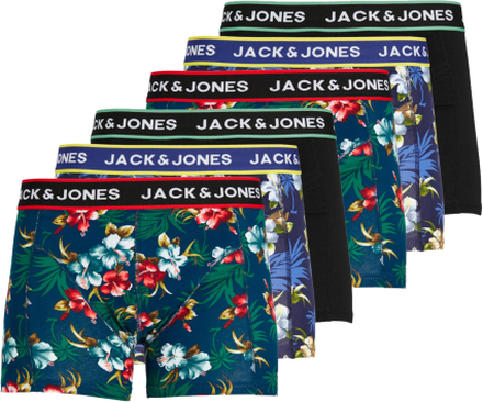 Jack & Jones Boxershorts JACFLOWER Trunks 6-pack Zwart / Navy-S