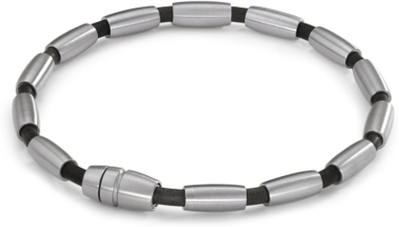 TeNo Damen OLIVECHAIN Armband aus Edelstahl und Kautschuk mit TeNo Safe Lock Verschluss 19 cm