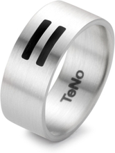 TeNo Damen Edelstahl Design Ring mit Keramik im 2 Balken Design