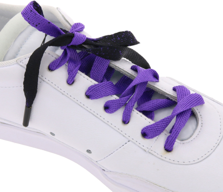 TubeLaces Schuhe Schnürbänder zweifarbige Schnürsenkel Schwarz/Violett