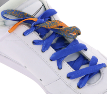 TubeLaces Schuhe Schnürsenkel moderne Schnürbänder Orange/Royal Blau