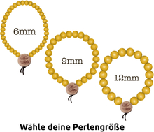 WOOD FELLAS Armband mit Holz-Perlen cooler Mode-Schmuck Deluxe Pearl Bracelet Neongelb