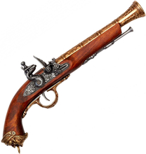 Denix Flintlock Pirate Pistol, Italy 18th. C. Replika