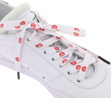 TubeLaces Schuhe Schnürbänder zweifarbige Schnürsenkel Brezn Weiß/Rot