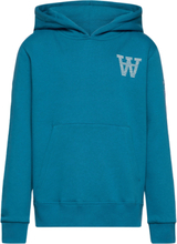Izzy Kids Sleeve Print Hoodie Tops Sweatshirts & Hoodies Hoodies Blue Wood Wood