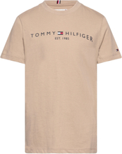 U Essential Tee S/S T-shirts Short-sleeved Beige Tommy Hilfiger*Betinget Tilbud