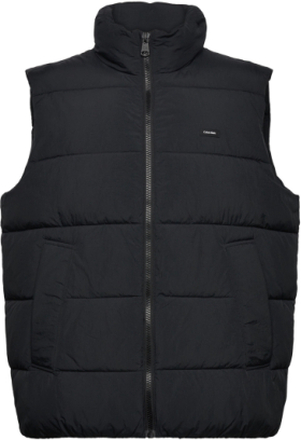 Crinkle Nylon Quilt Vest Vest Black Calvin Klein