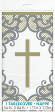 Flott Dekorert Plastduk med Gullkors 137x213 cm - Gold Cross