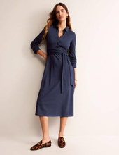 Laura Midi-Hemdblusenkleid aus Jersey Damen Boden, Marineblau