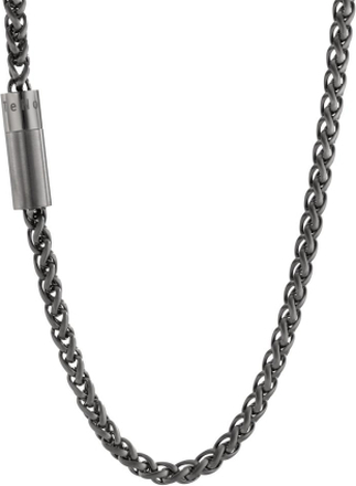 TeNo Herren Halskette Heritage Lava Grey aus Edelstahl mit Magnetverschluss, 45cm