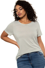 Große Größen Ringelshirt Damen (Größe 42 44, hellkhaki) T-Shirts | Polyester/Viskose