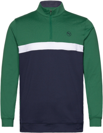 Pure Colorblock 1/4 Zip Tops Sweatshirts & Hoodies Sweatshirts Green PUMA Golf
