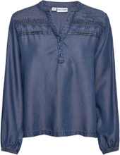 Pzgaja Blouse Tops Blouses Long-sleeved Blue Pulz Jeans
