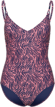 Tidra Bikini Wirefree Plunge T-Shirt Swimsuit Badedragt Badetøj Pink Femilet