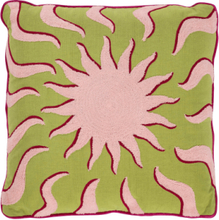 Embroidered Sunshine Cushion Home Textiles Cushions & Blankets Cushions Green Anna + Nina