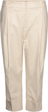 Double-Faced Stretch Cotton Ankle Pant Bottoms Trousers Culottes Cream Lauren Women
