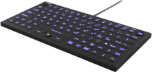Deltaco Tb-509 Mini Silikon Blue Led Ip68 Kabling Tastatur Sort