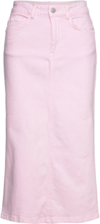 Nmkath Nw Color Midi Side Slit Skirt Knælang Nederdel Pink NOISY MAY