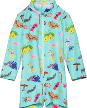 Baby Funny Insects All Over Swim Overall Swimwear Uv Clothing Uv Suits Blue Bobo Choses