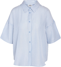 Nmluna 2/4 Over Shirt Wvn Tops Shirts Short-sleeved Blue NOISY MAY