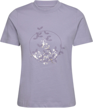 Agen Regular Tee With Print Tops T-shirts & Tops Short-sleeved Purple Tamaris Apparel