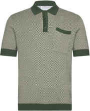 Casa Martini Polo Tops Knitwear Short Sleeve Knitted Polos Green Percival